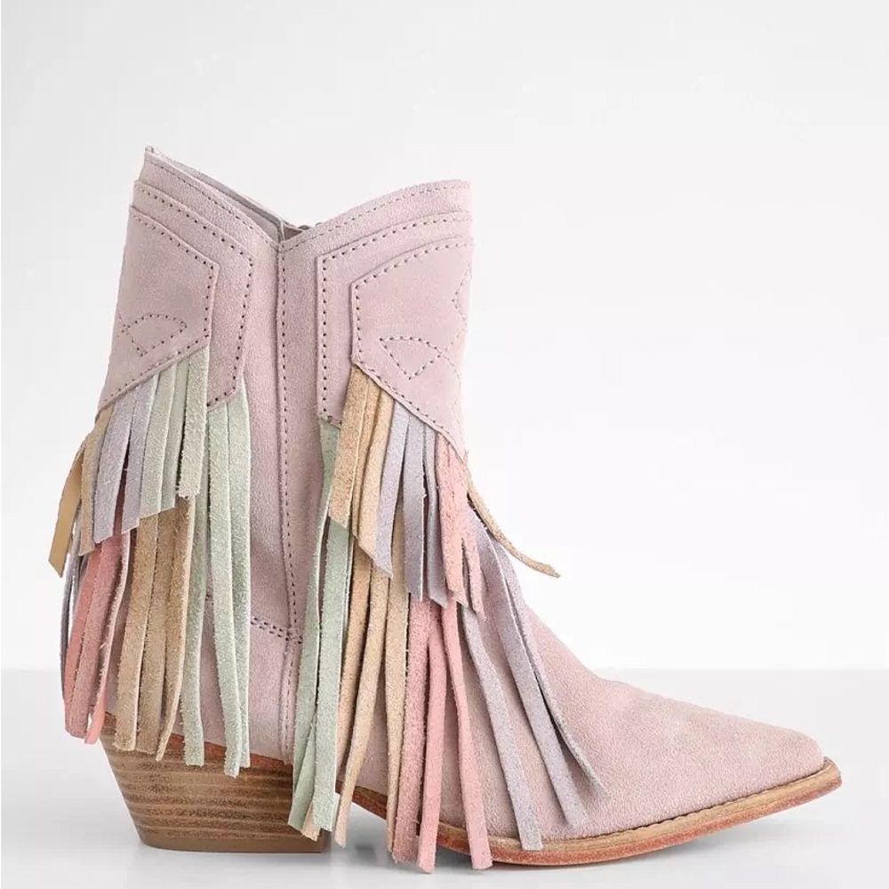 Free People Multi Lawless Fringe Suede Western Boot